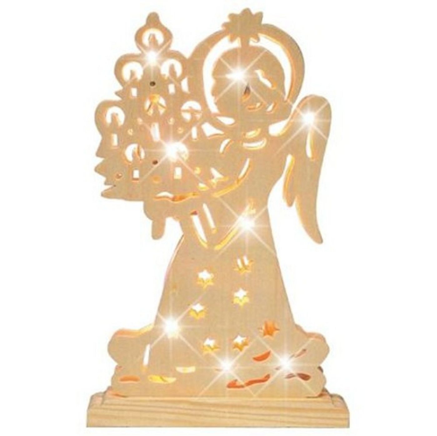 BURI Dekofigur Holzengel mit Licht Dekoengel Holz Weihnachtsengel Weihnachten Engel BURI Dekofigur Holzengel mit Licht Dekoengel Holz Weihnachtsengel Weihnachten Engel von BURI