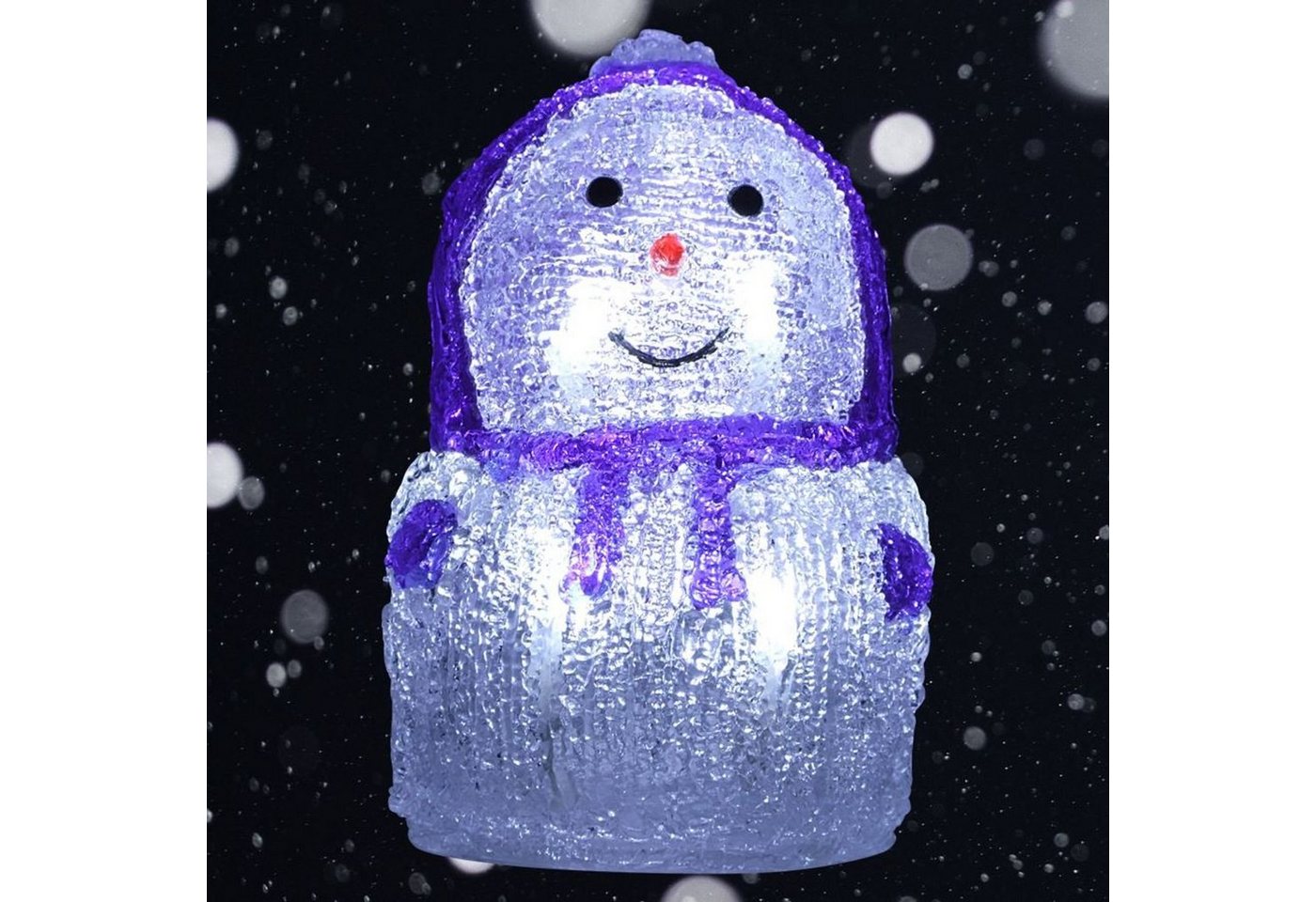 BURI Dekofigur LED-Acryl-Schneemann 16x11cm Winterdeko Weihnachtsdeko Weihnachtsfigur von BURI