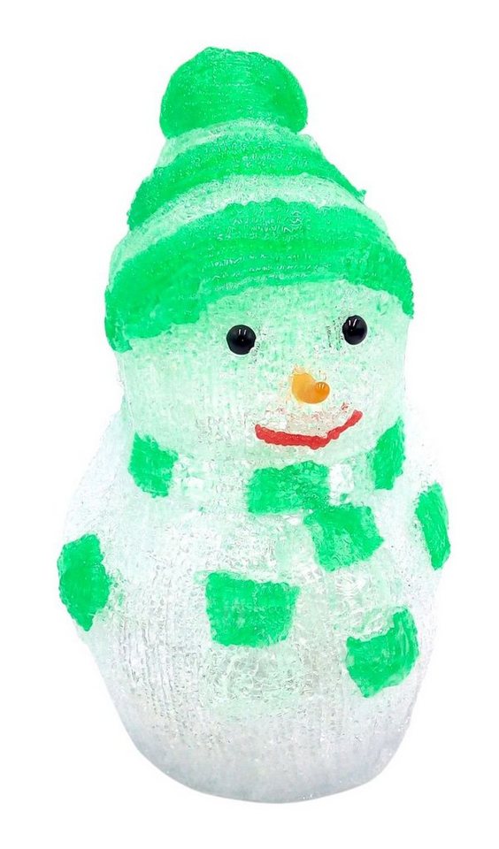 BURI Dekofigur LED-Acryl-Schneemann 24x15cm Winterdeko Weihnachtsdeko Weihnachtsfigur von BURI