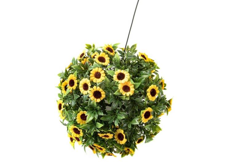 BURI Kugelleuchte Solar Deko-Kugel Sonnenblumen Gartendeko Blüte Kunstblume Solarleuchte von BURI