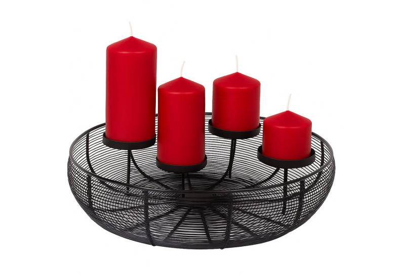 BURI Dekokranz BURI Adventskranz schwarz 4 Kerzen Weihnachtskranz Kränze Gesteck Deko von BURI