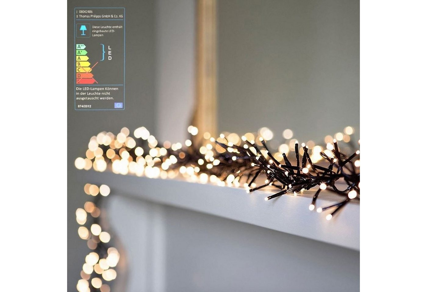 BURI LED Dekolicht LED-Cluster-Lichterkette 768 LEDs Weihnachtsbeleuchtung Deko Beleuchtu von BURI
