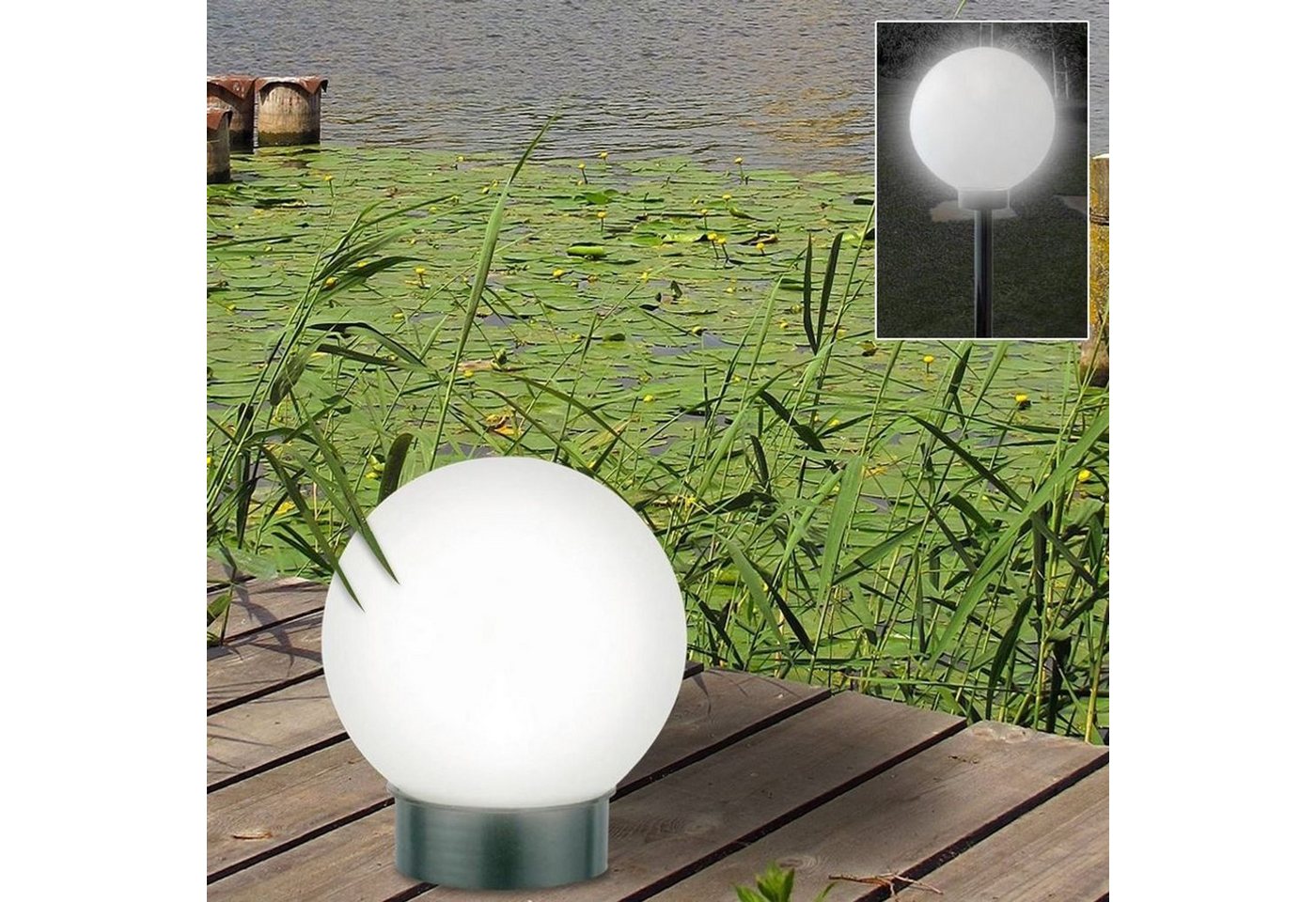 BURI LED Dekolicht LED-Solar-Kugelleuchte Kugellampe Leuchtkugel Solarlampe Gartenlampe L von BURI