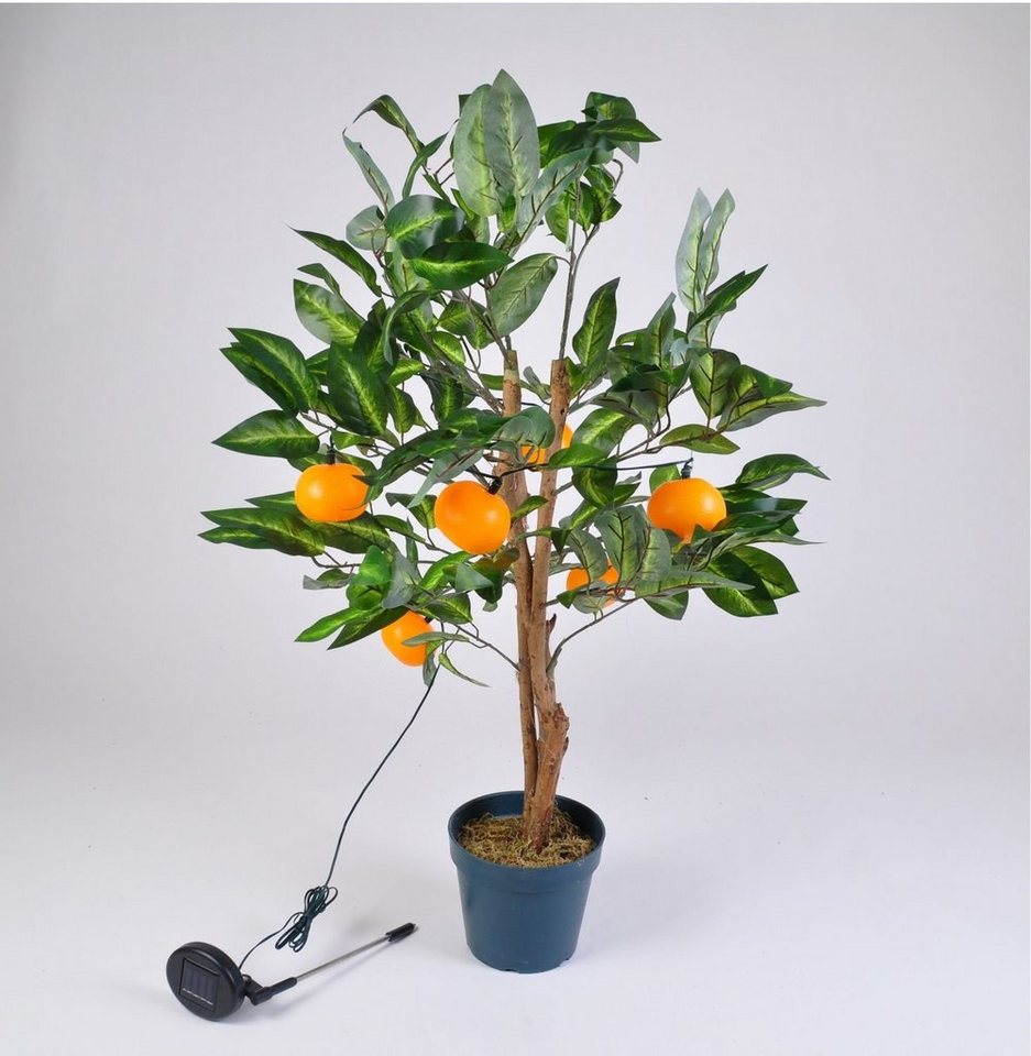 BURI LED Dekolicht LED Solar Mandarinen-Baum 90cm Orangen Bäumchen Obstbaum Kunstpflanze von BURI