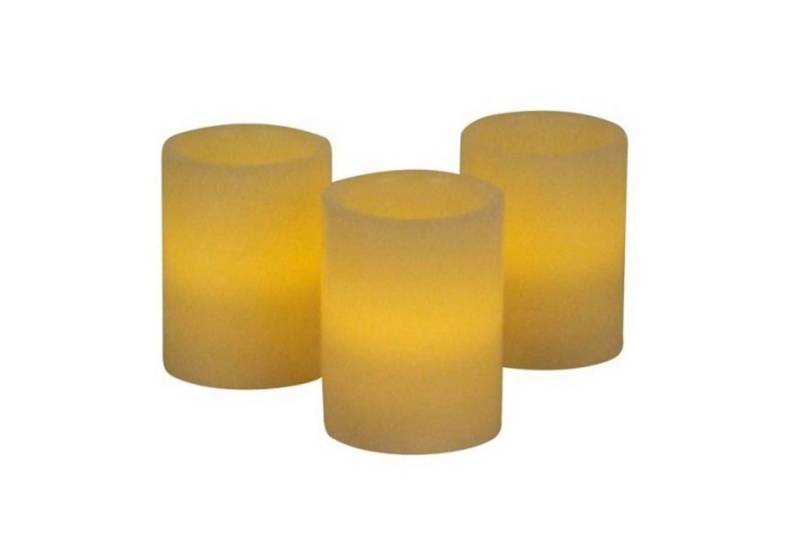 BURI Tafelkerze LED Vanille-Duftkerzen 3er-Set Duftwachskerzen Wachskerzen Deko Stumpe von BURI