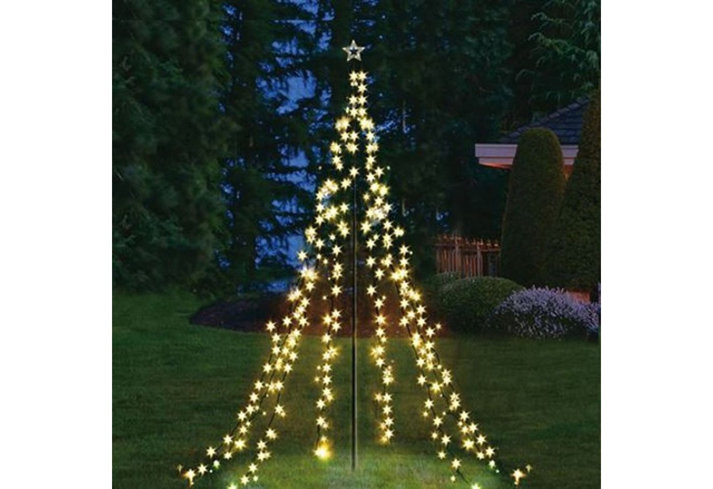 BURI LED Dekolicht XXL 4 Meter Lichterpyramide 400 LEDs Lichterkette Beleuchtung Weihnach von BURI