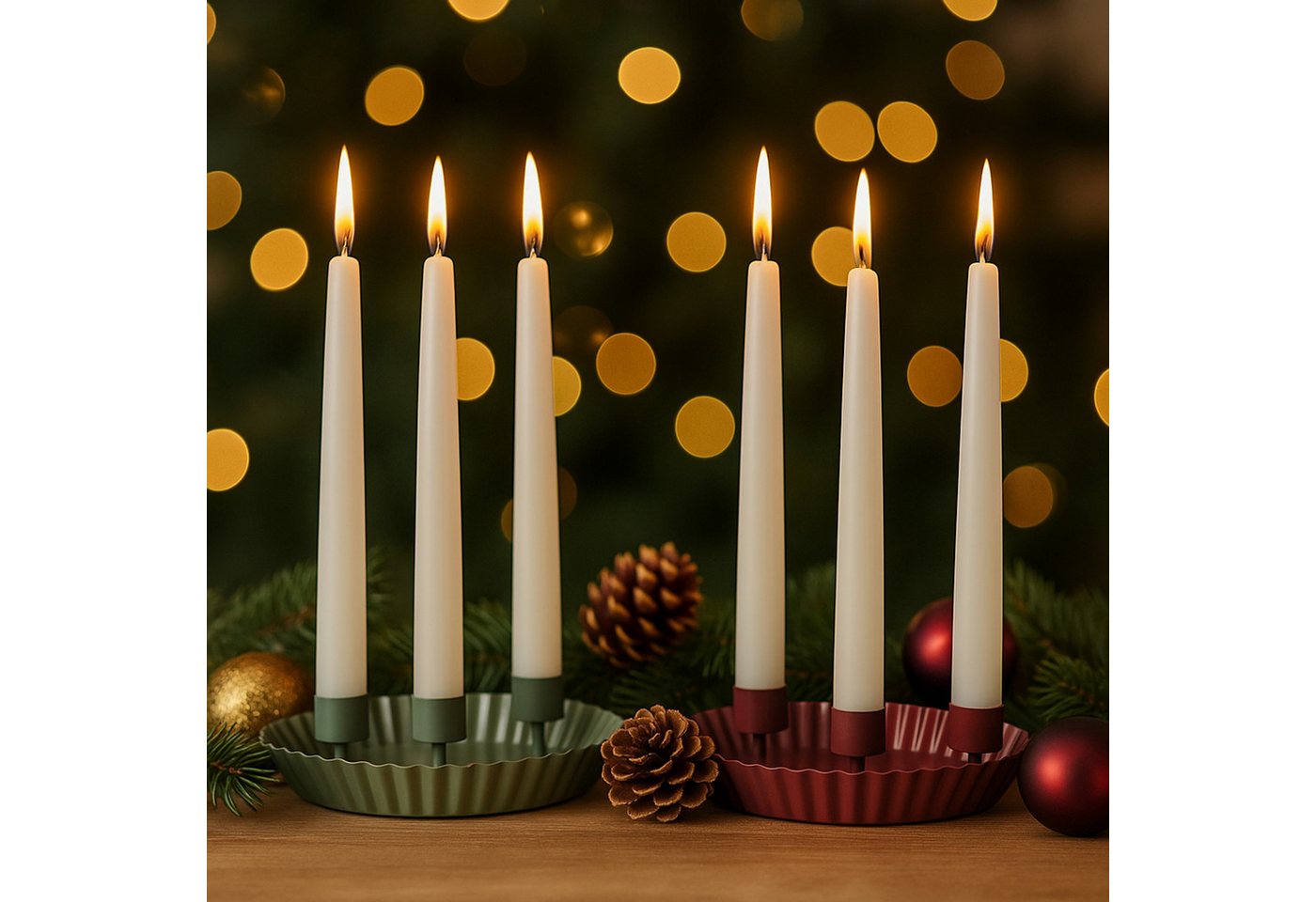 BURI Dekoteller Metallschale Kerzenhalter 20x6cm Adventsschale Weihnachtsdeko von BURI