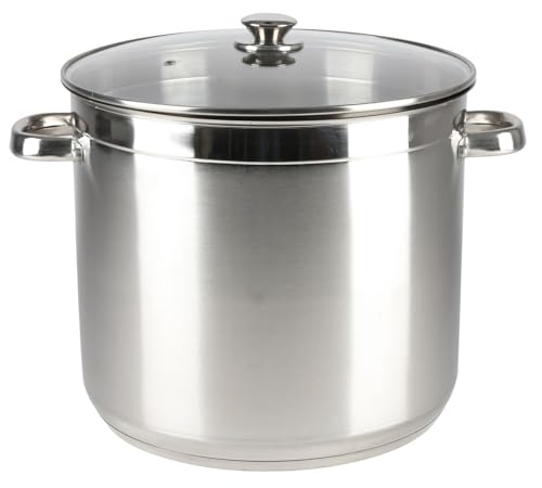 BURI Edelstahl-Kochtopf 20 Liter mit Glasdeckel Suppentopf Gulaschtopf Partytopf Topf von BURI