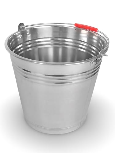 BURI Eimer 12L aus Edelstahl Ascheeimer 12 Liter Metalleimer Wassereimer Dekoeimer Edelstahleimer Blumenkübel Blumentopf aus Metall Garteneimer mit Griff Garten Zubehör Küche Haushalt 31x28cm robust BURI Eimer 12L aus Edelstahl Ascheeimer 12 Liter Metalleimer Wassereimer Dekoeimer Edelstahleimer Blumenkübel Blumentopf aus Metall Garteneimer mit Griff Garten Zubehör Küche Haushalt 31x28cm robust von BURI