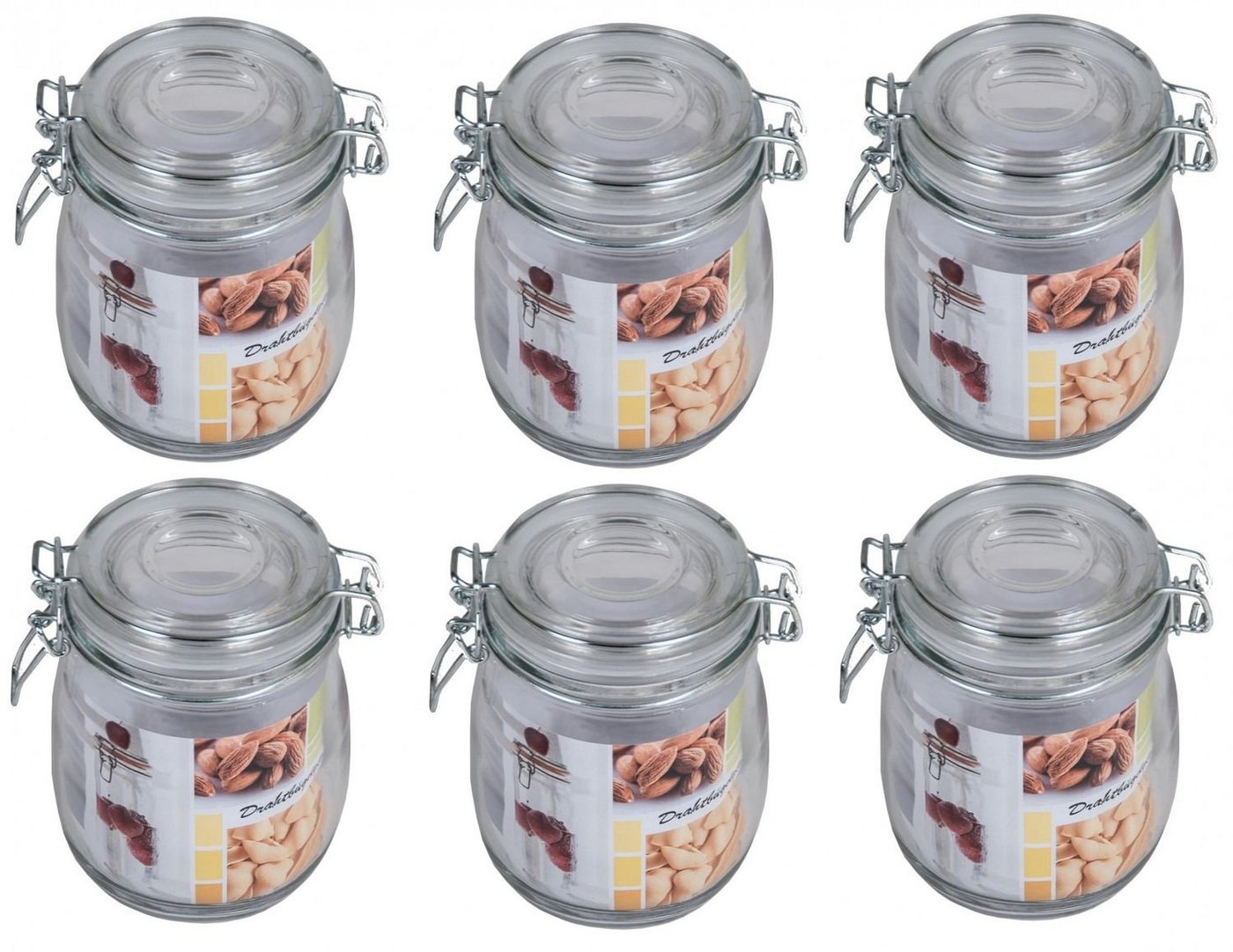 BURI Einmachglas 6x Drahtbügelglas 0,7 Liter Einmachgläser Einweckgläser Vorratsgläser, Glas BURI Einmachglas 6x Drahtbügelglas 0,7 Liter Einmachgläser Einweckgläser Vorratsgläser, Glas von BURI