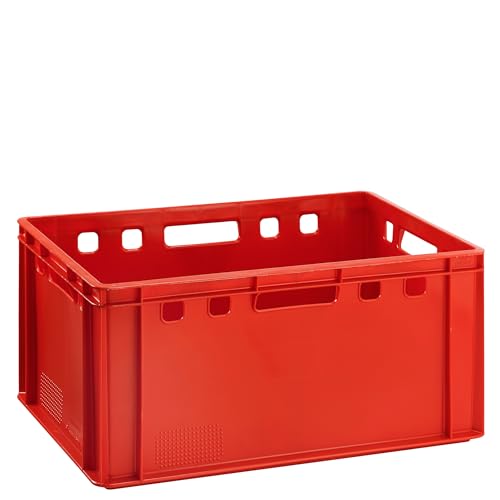 BURI Fleischkiste E3 Rot 60x40x30cm Lagerkiste Eurobox hoch aus Deutschland lebensmittelecht, robust, stapelbar BURI Fleischkiste E3 Rot 60x40x30cm Lagerkiste Eurobox hoch aus Deutschland lebensmittelecht, robust, stapelbar von BURI