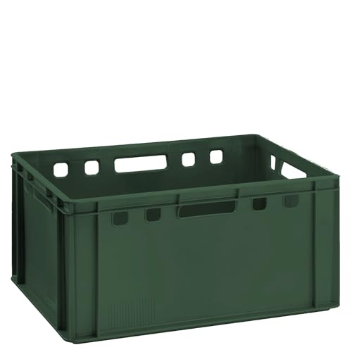 BURI Fleischkiste E3 dunkelgrün 60x40x30cm Lagerkiste Eurobox hoch aus Deutschland lebensmittelecht, robust, stapelbar BURI Fleischkiste E3 dunkelgrün 60x40x30cm Lagerkiste Eurobox hoch aus Deutschland lebensmittelecht, robust, stapelbar von BURI