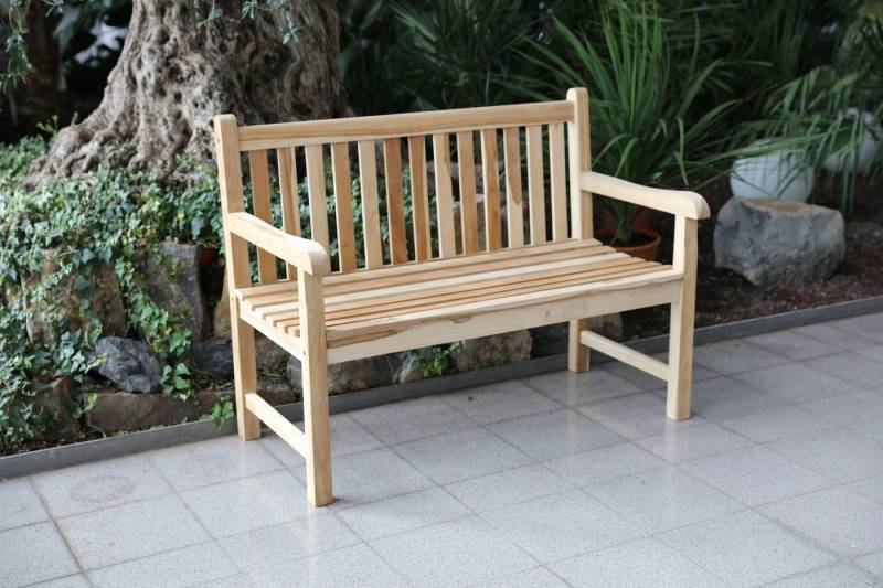 BURI Gartenbank Gartenbank JAVA Teakholz Sitzbank 2-Sitzer Holzbank Parkbank Bank von BURI