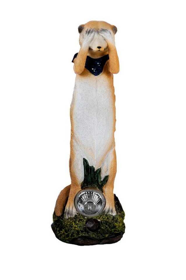BURI Gartenfigur Erdmännchen LED Solarleuchte Gartenfigur Gartenleuchte Gartendeko Deko, nichts sehen von BURI