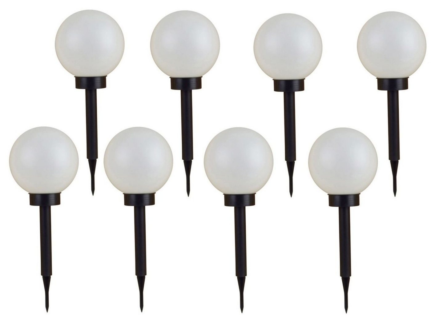 BURI Gartenleuchte 8er Set LED Solar Kugelleuchte 3 in 1 Kugellampe Leuchtkugel Gartenleu von BURI