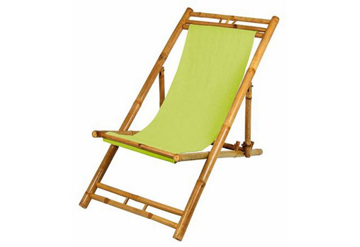 BURI Gartenstuhl Bambus Relax Liegestuhl Grün Strandstuhl Terrassenliege Gartenstuhl von BURI