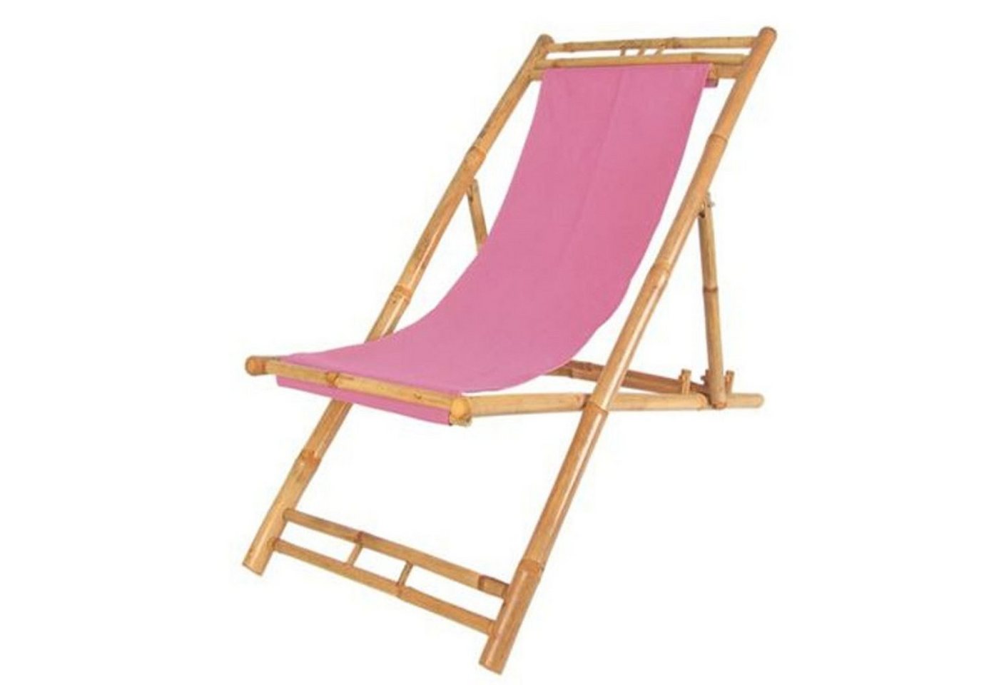 BURI Gartenstuhl Bambus Relax Liegestuhl Pink Strandstuhl Terrassenliege Gartenstuhl von BURI