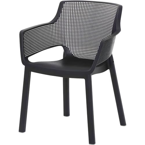 BURI Gartenstuhl Stapelstuhl Easy Bistrostuhl Terrassenstuhl - Stapelsessel 80cm Balkonstuhl Kunststoff Gartenstuhl Graphit stapelbar wetterfest Garten, Terrasse & Balkon von BURI