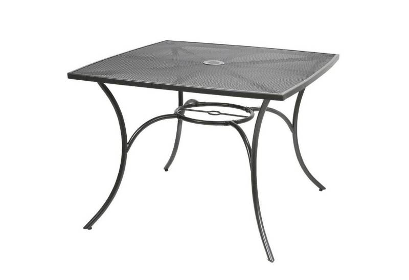 BURI Gartentisch Metall-Gartentisch 100cm Gartenmöbel Metalltisch Balkontisch grau von BURI