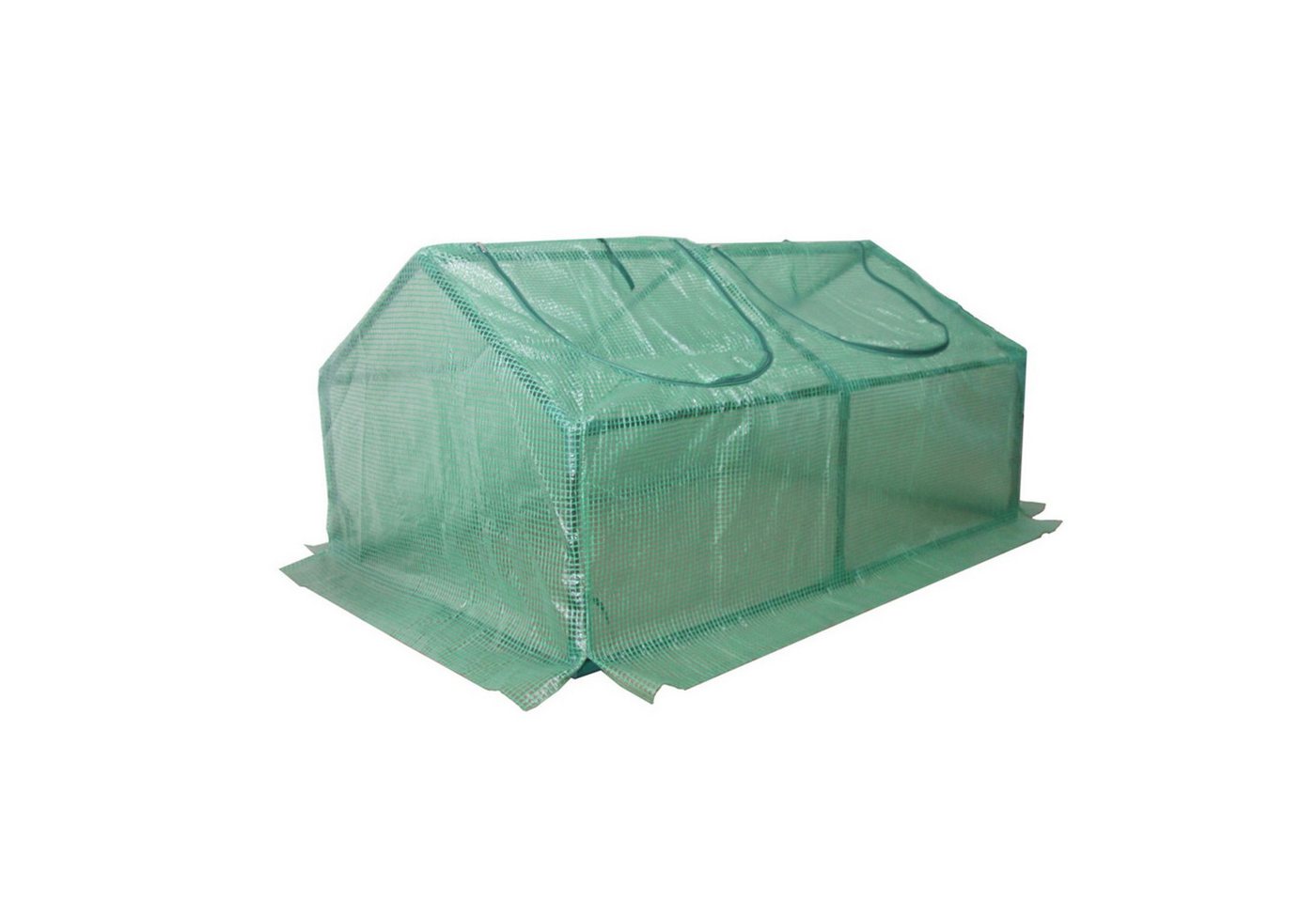 BURI Gitterfolie Foliengewächshaus 120x80x60cm mit Heringen grün Garten Gewächshaus von BURI