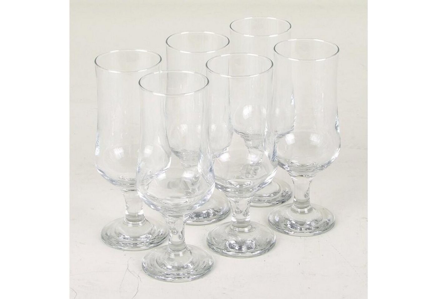 BURI Gläser-Set Biergläser auf Fuß 370ml Bier Gläser Glas trinken Küche Haushalt, Glas von BURI