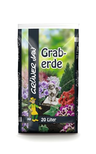 BURI Graberde 20L Sack Blumenerde Pflanzerde Qualitätserde Pflanzenerde Blumen Pflanzen Gartenerde Friedhofserde Grabpflege Grab Friedhof Erde mit Haupt- und Spurennährstoffen 1x 20 Liter Beutel von BURI