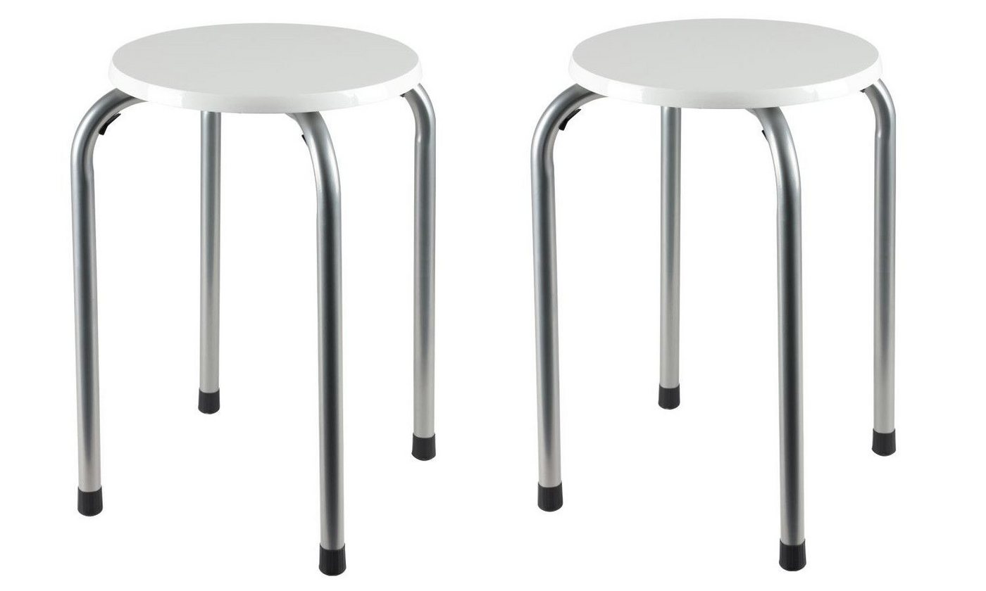 BURI Hocker Stapelhocker weiß 2er-Set Stapelstuhl Partyhocker Gästehocker BURI Hocker Stapelhocker weiß 2er-Set Stapelstuhl Partyhocker Gästehocker von BURI