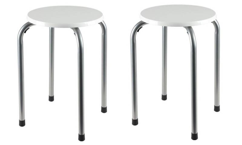 BURI Hocker Stapelhocker weiß 2er-Set Stapelstuhl Partyhocker Gästehocker BURI Hocker Stapelhocker weiß 2er-Set Stapelstuhl Partyhocker Gästehocker von BURI
