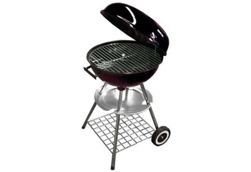 BURI Holzkohlegrill Emaille Kugelgrill Wagen Rollgrill Grillen Gartengrill Standgrill von BURI