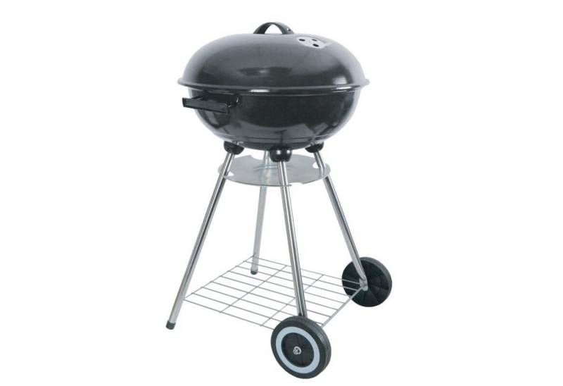 BURI Holzkohlegrill Emaille-Kugelgrill schwarz grillen ø45cm H82cm mit Rollen u. 2 Ablagen BURI Holzkohlegrill Emaille-Kugelgrill schwarz grillen ø45cm H82cm mit Rollen u. 2 Ablagen von BURI