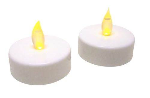 BURI Jumbo LED-Teelichter 2er-Set mit Batterien Kerze elektrische Teelichter Kerzen von BURI