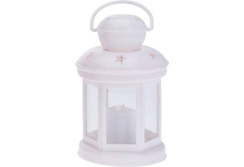 BURI Kerzenlaterne Weihnachtliche Laterne mit LED-Kerze 10x10x15,5cm Kerzenhalter Deko von BURI
