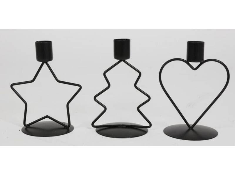 BURI Kerzenständer 12x Kerzenständer Metall 13cm Weihnachtsdeko Kerzenhalter Stabkerzen von BURI