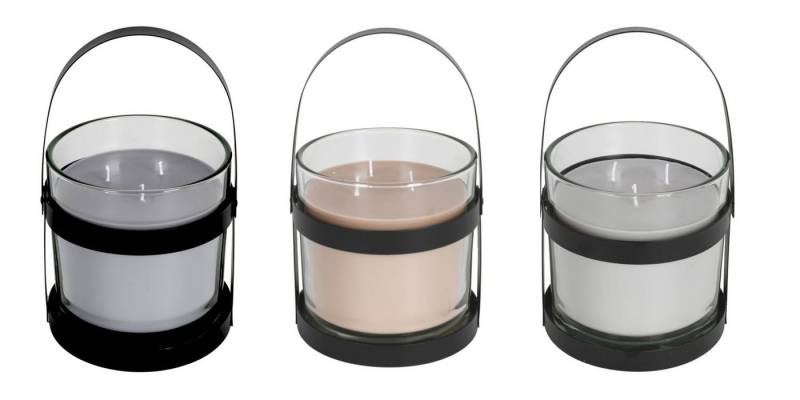 BURI Kerzenständer Glaswindlicht Duftwachs Metall schwarz Kerzenhalter Kerzenständer Deko von BURI