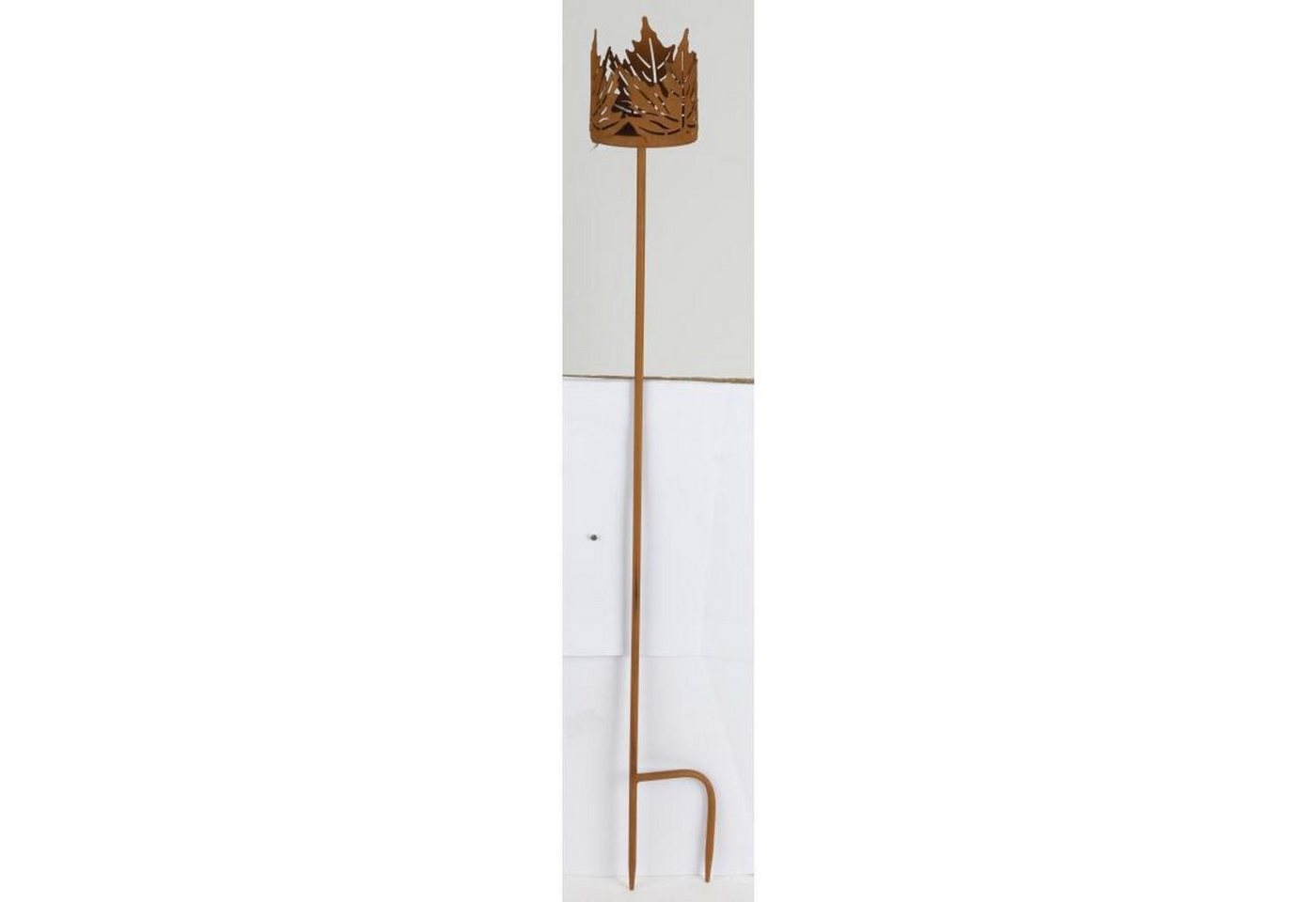BURI Kerzenständer Gartenstecker Kerzenhalter Blätter 90 cm Dekoration Erdspieß Stab Figu von BURI