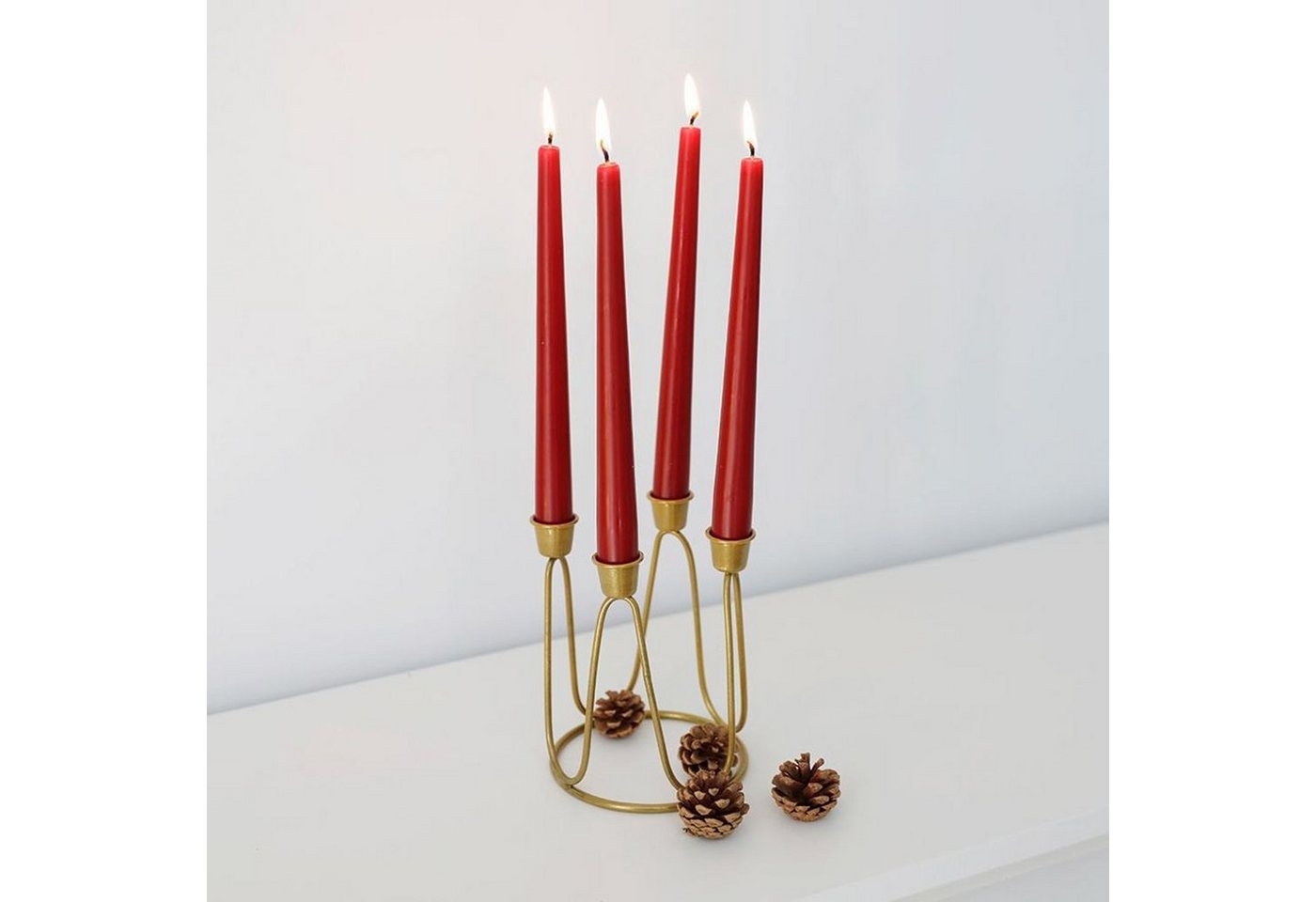 BURI Kerzenständer Kerzenständer gold 12x15,5cm Kerzenhalter Kerzenleuchter Tischleuchter von BURI