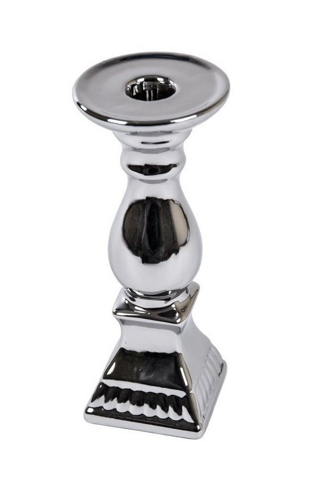 BURI Kerzenständer Kerzenständer silber 24cm Kerzenhalter Kerzenleuchter Tischleuchter von BURI