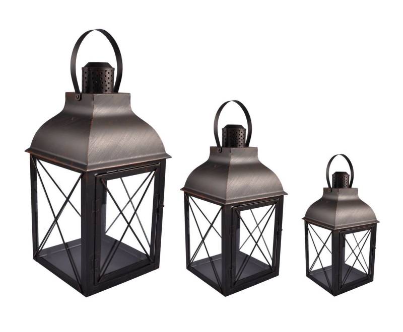 BURI Kerzenständer Laternen 3er-Set Antik-Optik Gartenlaterne Windlicht Kerzenhalter BURI Kerzenständer Laternen 3er-Set Antik-Optik Gartenlaterne Windlicht Kerzenhalter von BURI