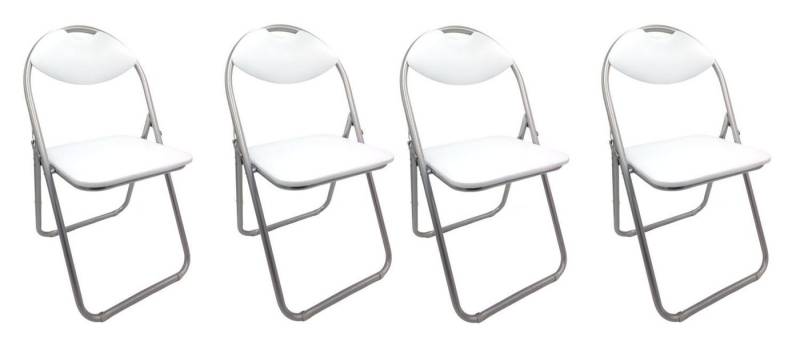 BURI Klappstuhl 4x Metall Klappstühle weiß Gästestühle Stuhl Gäste Besucherstuhl von BURI
