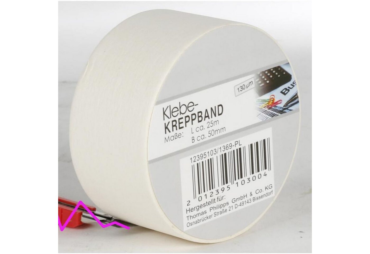 BURI Klebeband 12x Klebe Kreppband 25m Creme Maler Abkleben Farben Bedarf Büro Streic von BURI