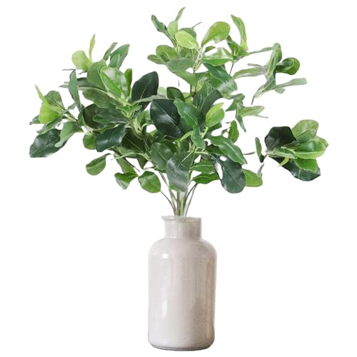 BURI Kunstzweige für Vasen 40x45cm künstliche Zweige mit Blättern Zweige künstlich wie echt Kunstpflanze Kunststrauß künstliche Pflanze Dekozweige Dekozweig Dekopflanze grün Kunststoff Kirschlorbeer von BURI
