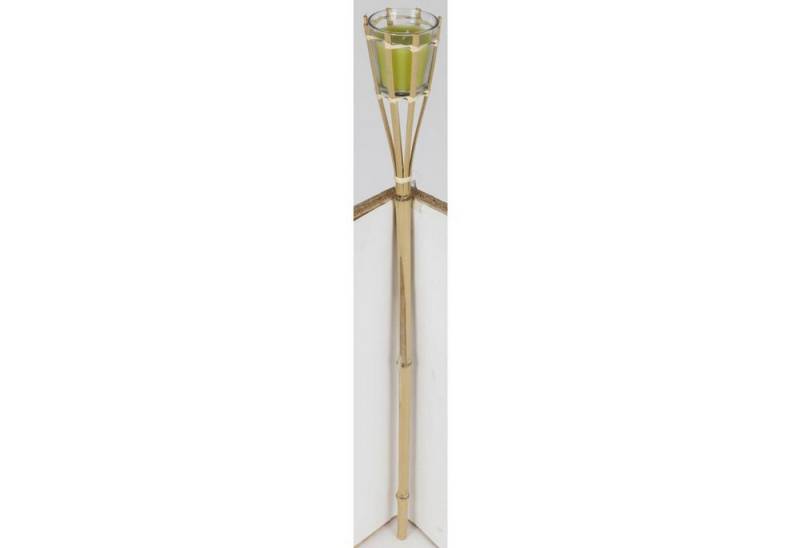 BURI Kugelleuchte Bambus Gartenfackel Glas Stab Windlicht Kerze Dekoration Erdspieß von BURI