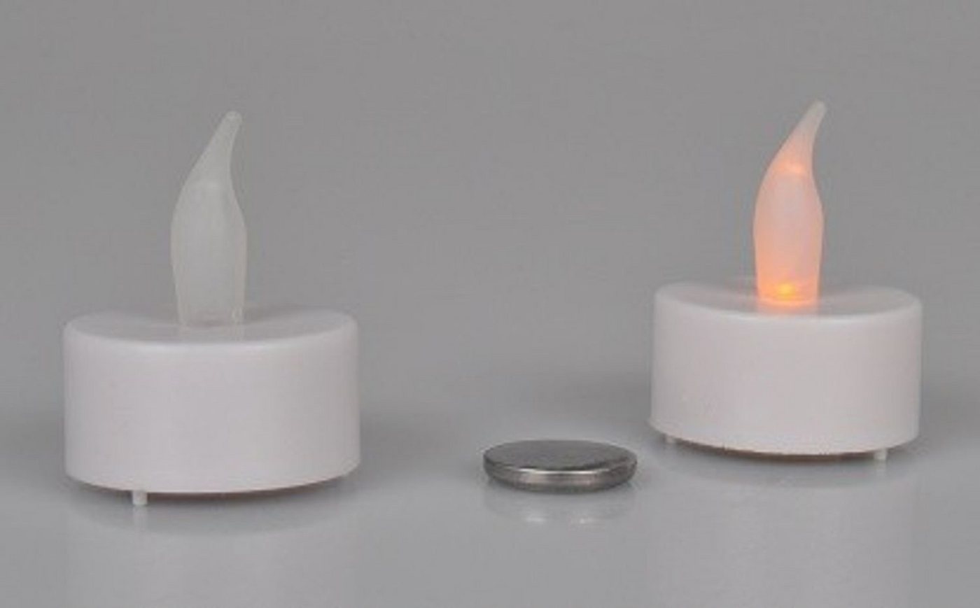 BURI Kugelleuchte LED-Teelichter 2er-Set mit Batterien elektrische Kerze Teelicht weiß von BURI