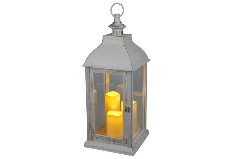 BURI Kugelleuchte Laterne mit Flackereffekt LED-Kerzen Windlicht Timer von BURI