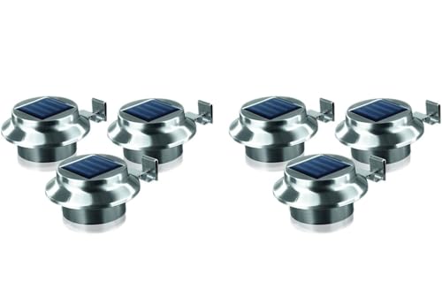 BURI 6er Set Dachrinnen Solarleuchten Garten 12x6,5cm Einschaltautomatik Solarlampen für außen Garten Außenlampe Gartenbeleuchtung Zaunbeleuchtung Solar LED Lampe Dachrinne Hängelampe Terrasse Balkon von BURI