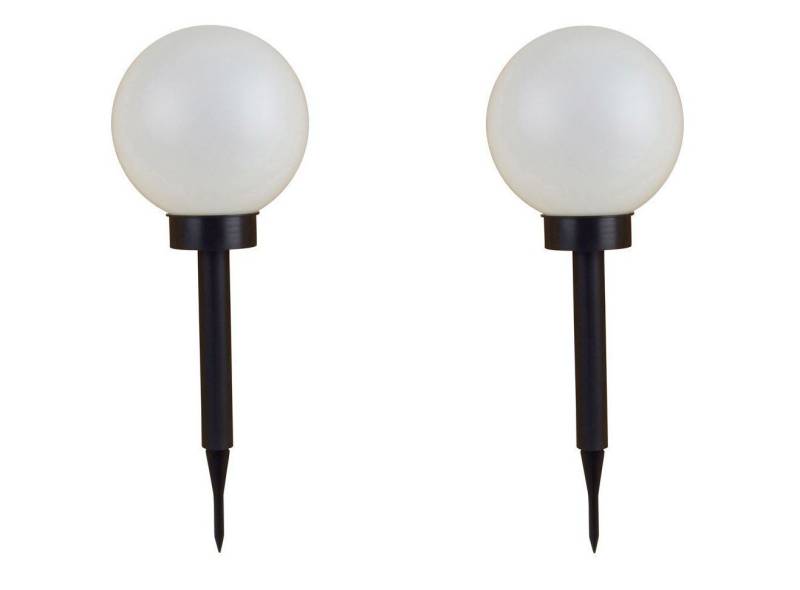 BURI Gartenleuchte 2er Set LED Solar Kugelleuchte 3 in 1 Kugellampe Leuchtkugel Gartenleu von BURI