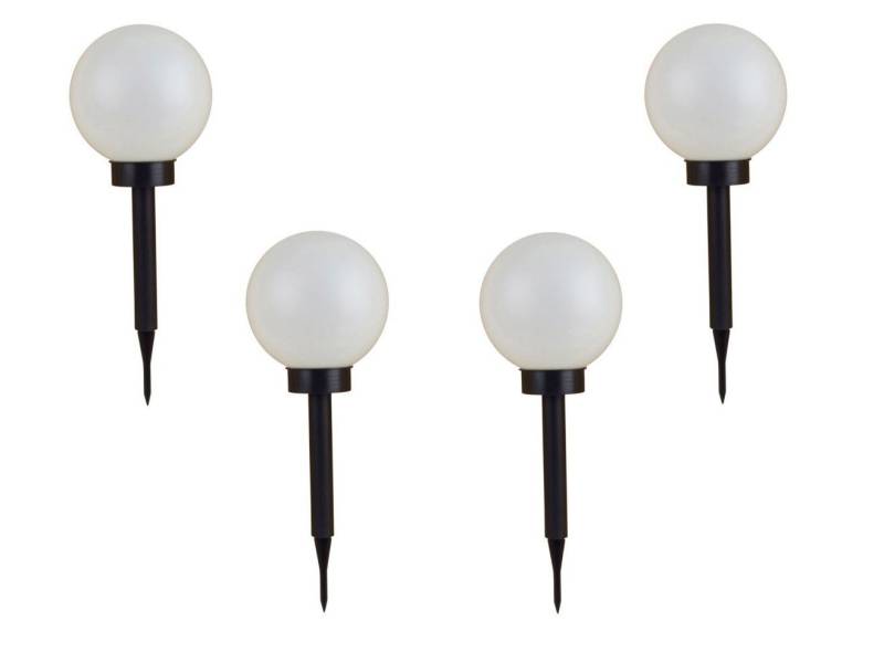 BURI Gartenleuchte 4er Set LED Solar Kugelleuchte 3 in 1 Kugellampe Leuchtkugel Gartenleu von BURI