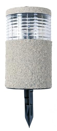 BURI LED-Solarlampe Steinoptik 19x11cm mit Erdspieß Gartenlampe Dekolicht Wegeleuchte von BURI