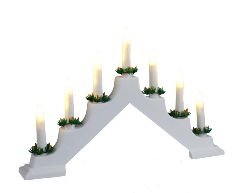 BURI Lichterkette LED Schwibbogen rot weiß Lichterbogen Schwedenleuchter Fenster-Deko von BURI