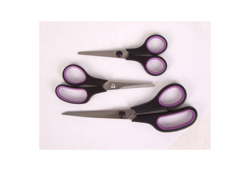 BURI Papierscheren 12x 3er Scheren-Set ergonomisch Edelstahl Haushalt basteln von BURI